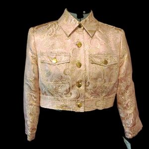 Latina cropped pink & gold jacket size 12 NWT…